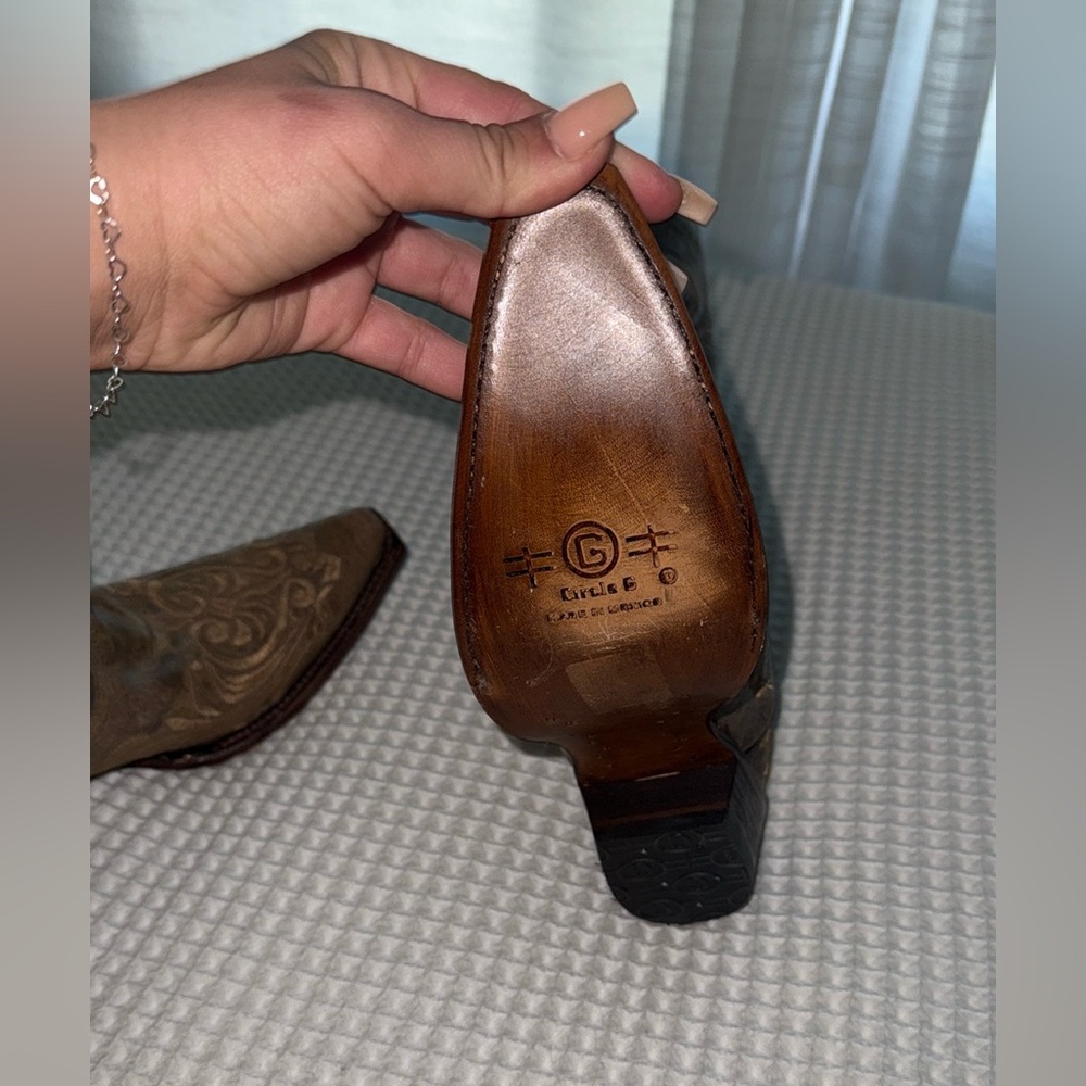 Brown Embroidered Cowboy Boots!! Real leather!!! - Picture 4 of 11